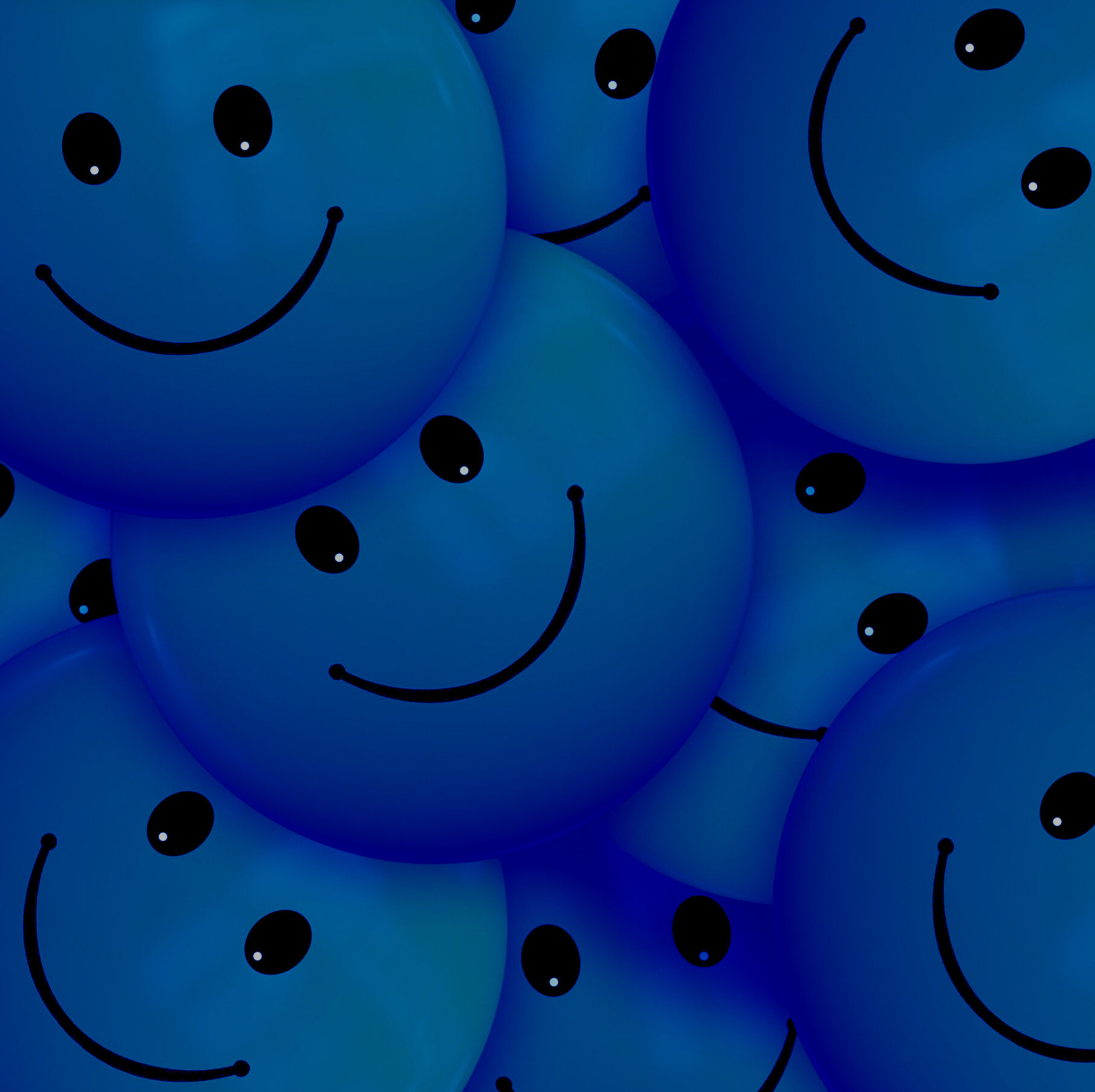 Pile of Blue Smileys